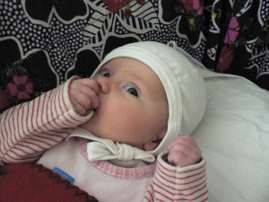 Erwischt! Man soll doch nicht seine Hände essen!