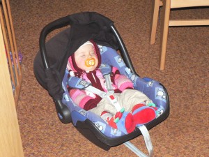 Noch ganz müde von der Fahrt